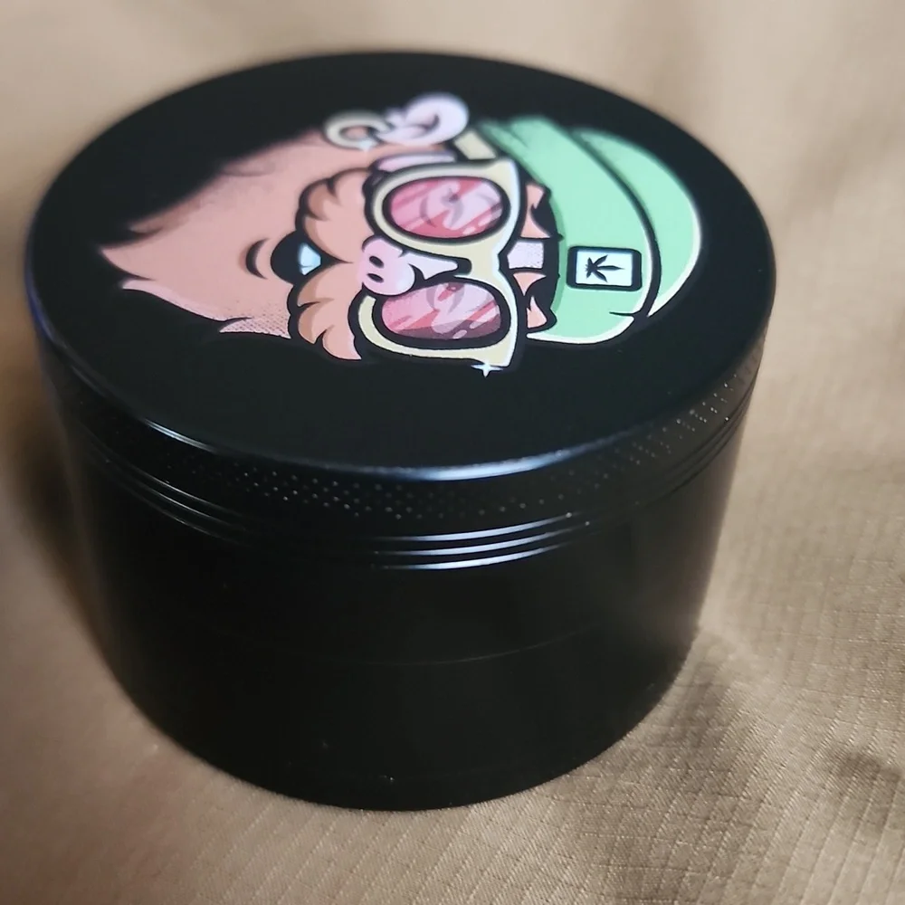 Black Herb and Spice Grinder with Leprechaun Design